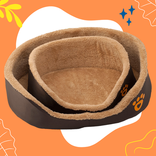 Soft Warm Wool Dog Bed Round Shape Pet Sofa